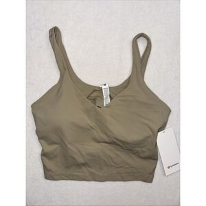 Lululemon‎ Size 12 Align Tank Crop Built In Bra Sheer Oak Beige $68